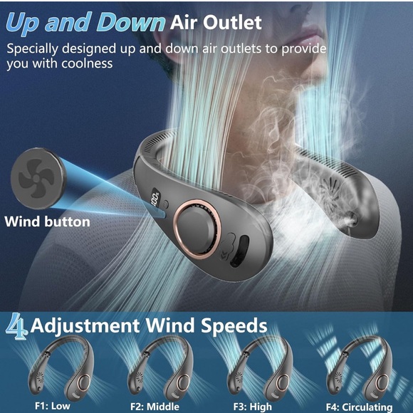 Portable Neck Fan with Cooling Technology - Picture 3 of 6